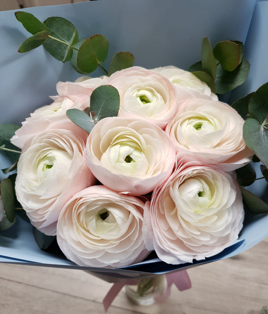 Elegant Pink Blush Ranunculus Bouquet