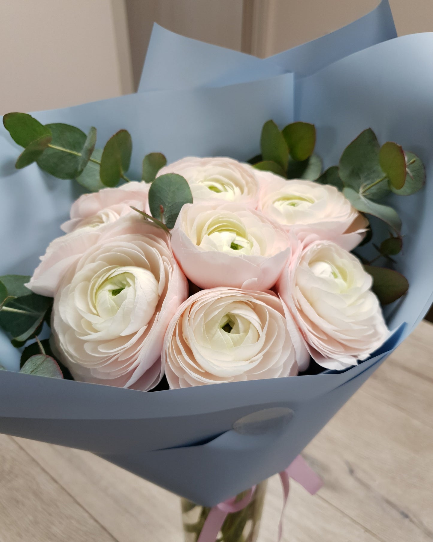 Elegant Pink Blush Ranunculus Bouquet