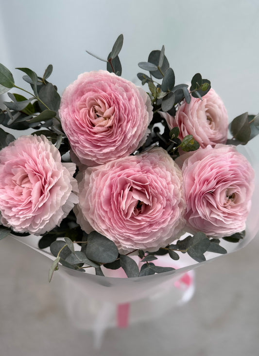 Elegant Pink Blush Ranunculus Bouquet