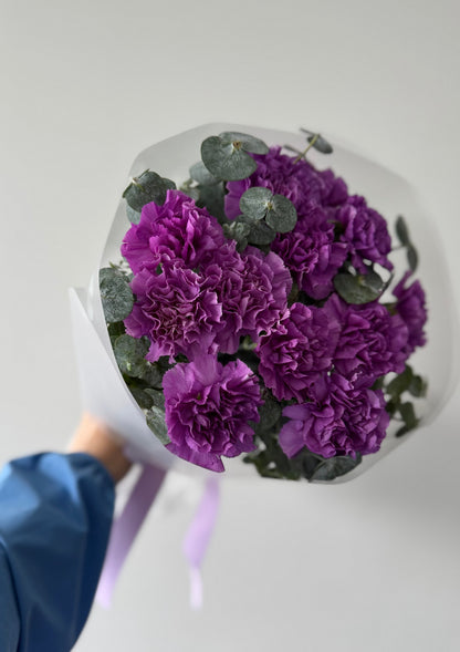 Carnation.Eucalyptus Bouquet