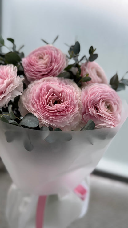 Elegant Pink Blush Ranunculus Bouquet