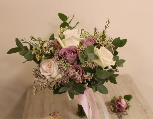 White &  Lilac Elegance Bridal Bouquet