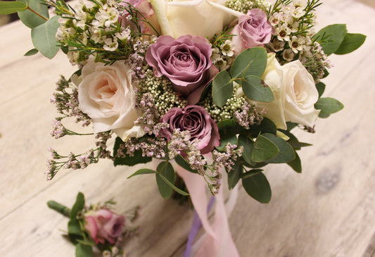 White &  Lilac Elegance Bridal Bouquet